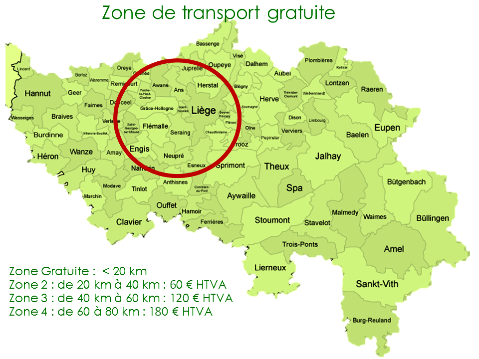 Carte des zones